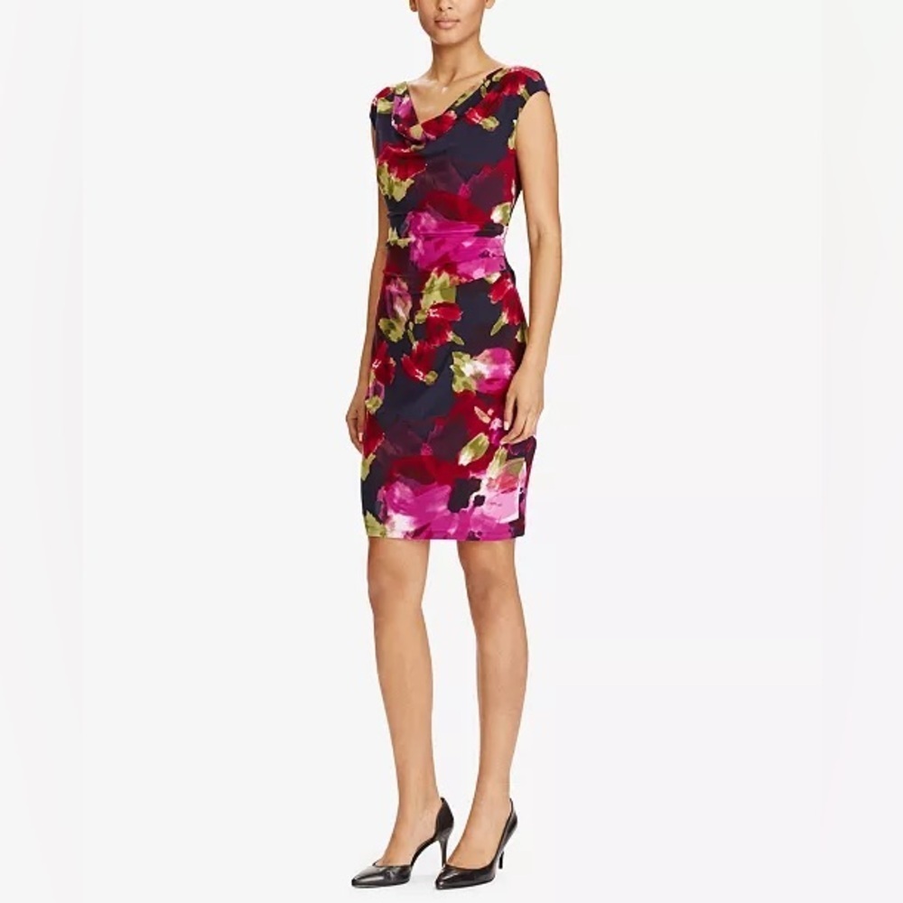 LAUREN RALPH LAUREN | Floral Cowl Neck Dress